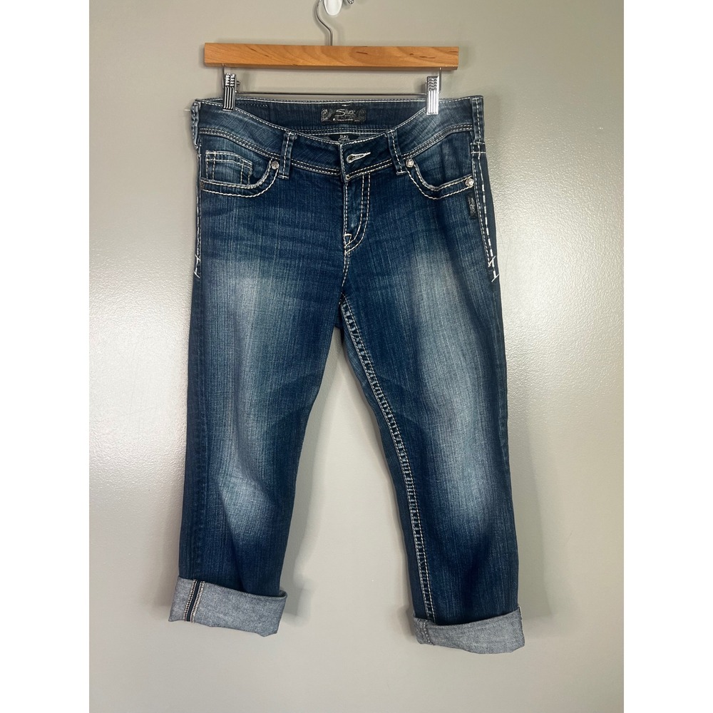 Silver Jeans Co Suki Capri Medium Wash Denim Jeans W29